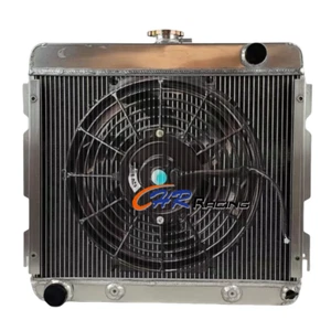 3 Row Aluminum Radiator+Fan for 1970 1971 1972 Dodge Dart/ Plymouth Valiant V8 - Picture 1 of 6
