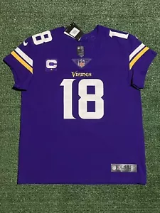 Justin Jefferson Minnesota Vikings Captain Patch Nike Vapor Elite Jersey 48 (XL) - Picture 1 of 7