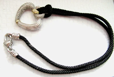 Collar colgante Judith Ripka JR DOS diamantes de oro de ley y 18 quilates corazón abierto Foto 1 de 4