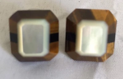 Художественные серьги-швабры с тигровым глазом - Изображение 1 из 4