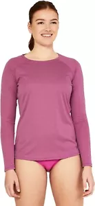 Speedo Women's UPF 50+ Swim Shirt Long Sleeve Rashguard Raspberry Heather XL - Picture 1 of 6