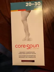 core spun 20-30mmhg XLarge Long White Compression Socks - Picture 1 of 3