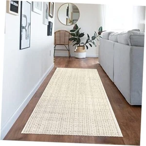 Hallway Runner Rug Kitchen Rugs Washable 2'x6' Cotton Woven 2x6ft Beige - Picture 1 of 7