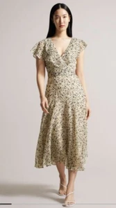 Vestido Teb Baker Taliar Talla 3 UK 12 Nuevo Con Etiquetas Rosa Desnudo PVP £195 Boda - Imagen 1 de 8