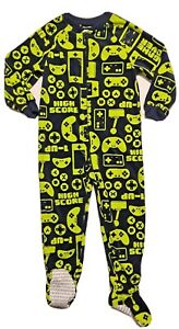Boys Game Controller Hooded Blanket Sleeper Pajamas Blue 1 pc NWT Jumper XS 4-5