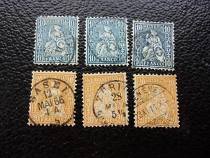 SUISSE - timbre yvert/tellier n° 36 37 x3 obl (A60) - Picture 1 of 2