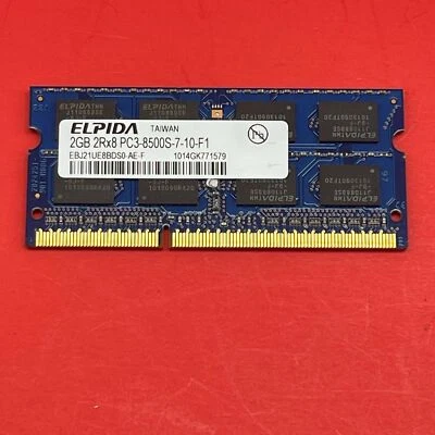 Genuine Lenovo T510 Laptop Elpida 2GB Memory PC3-8500S-7-10-F1 EBJ21UE8BDS0-AE-F - Image 1 of 2