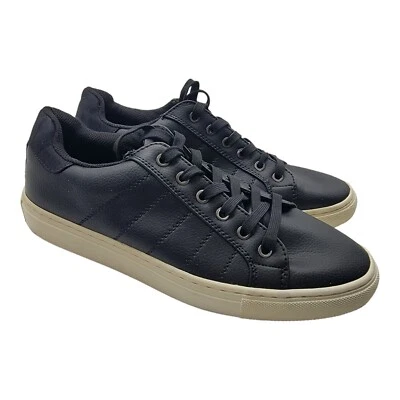 H&M Shoes Mens Size 8.5 Sneakers Black  Faux Leather Casual  - Image 1 of 4