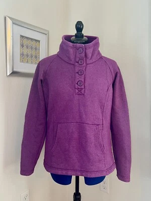 Columbia Sweater Women’s Purple Pullover Fleece 1/4 Button Outdoors M — 第 1/4 张图片