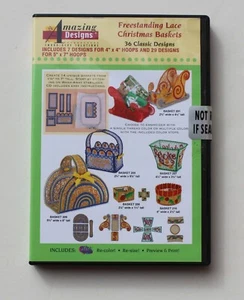 AMAZING DESIGNS Machine Embroidery CD - FREESTANDING LACE CHRISTMAS BASKETS (U) - Picture 1 of 2