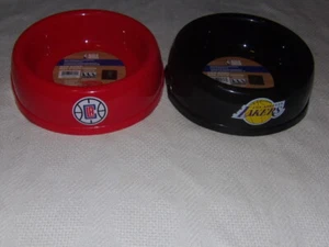 NBA BLACK PLASTIC WITH LA LAKERS CLIPPERS LOGO DOG PET FOOD BOWL NEW - Picture 1 of 5