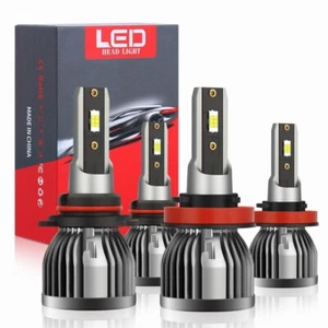 9005 9006 Kit de faros LED Bombillas combinadas 6500K haz alto bajo súper blanco brillante - Imagen 1 de 10