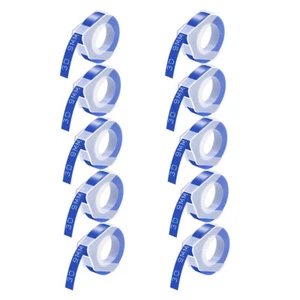 10x 3D Embossing 520106 Label Tape White on Blue For DYMO Organizer Xpress 12965 - Picture 1 of 11