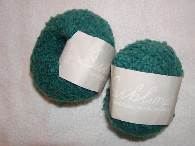 2 SKEINS - SUBLIME LUXURIOUS WOOLLY MERINO  -#181 - TEAL.  192 yards - Image 1 of 4