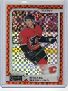 2018 2018-19 O-PEE-CHEE PLATINUM MIKAEL BACKLUND ORANGE CHECKERS 12/25 119 FLAME - Picture 1 of 2