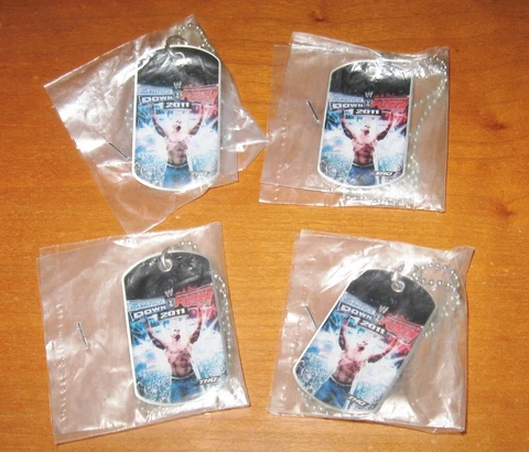 2011 Smack Down vs Raw Dog Tags THQ John Cena Natural Guard Promo Necklaces Cover