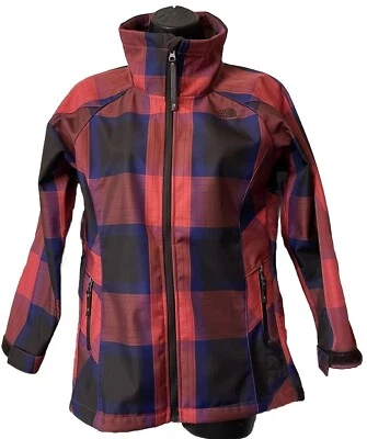 Chaqueta forrada de lana a cuadros The North Face roja pequeña Foto 1 de 4