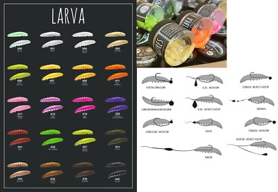 LIBRA LURES LARVA 35mm - Käse - Forelle - Larve Angeln Gummi 12 St. ver. Sorten - Bild 1 von 4