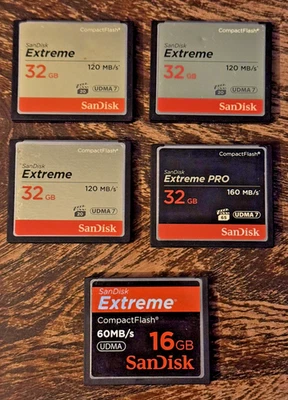 5x SanDisk 32GB Extreme CompactFlash Memory Cards  - Image 1 of 4
