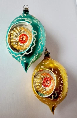 DE COLECCIÓN LÁGRIMA TRIPLE SANGRÍA Vidrio Mercurio ADORNOS DE NAVIDAD*Alemania Occidental*4.5" Foto 1 de 4