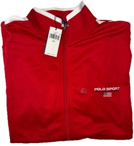 Polo Sport Ralph Lauren Striped Fleece Track Jacket Full Zip Red Mens 3XLT NWT - Picture 1 of 3