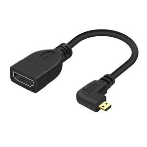 Micro HDMI Male to HDMI Female 4K60hz HDTV 90 Degree Left Angled Cable Adapter - Picture 1 of 9