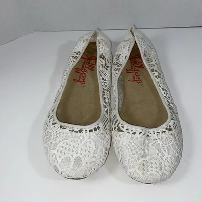 Женские туфли на плоской подошве Jellypop пена с эффектом памяти размер 9 цвет слоновой кости белые вязаные крючком кружевные - Изображение 1 из 4
