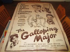 BASIL RADFORD HUGH GRIFFITH in "The Galloping Major" 1951 Poster 54x35"good