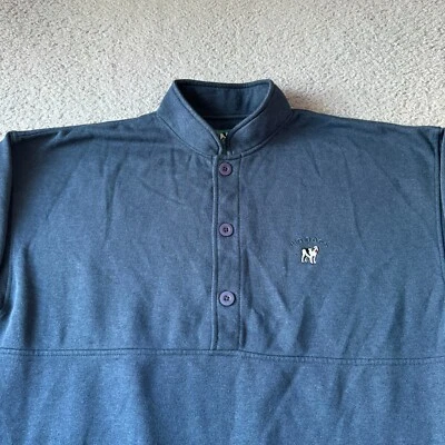 Big Dogs Sweater Mens Large Blue Lined Henley Mock Neck Lined Sweatshirt Outdoor - Image 1 of 4