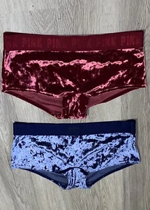 Victoria's Secret PINK extra niedriger Cheekster-Höschen Samt Damen M neu mit Etikett Set - Bild 1 von 7