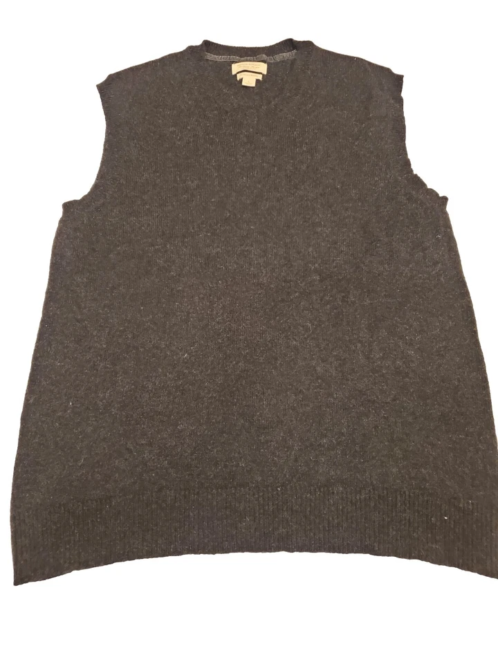 Жилет мужской Banana Republic роскошная смесь L большой кроличьи волосы коричневый хлопок кашемир - Изображение 1 из 4