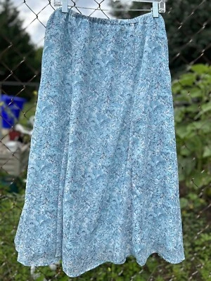 Falda Larga APPLESEEDS Mujer Azul Gasa Talla L Cintura Elástica Forrada Cottagecore Foto 1 de 4