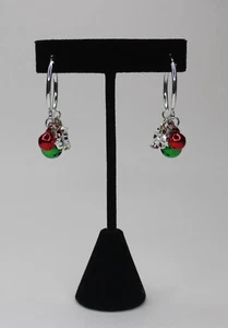 Pendientes de aro de tono plateado estrellas tintineo campanas perforadas fiesta de Navidad - Imagen 1 de 10