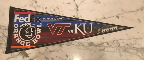 VIRGINIA TECH 2008 ORANGE BOWL PENNANT Cover