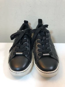 Women's Earth Brand 'Zag' Black Leather Lace-up Athletic Sport Sneakers Size 6 - Picture 1 of 12