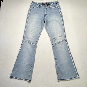 Vintage Lazer Jeans Flare Women’s 7 Distressed Patchwork Fringed 90s Y2K Fairy - Picture 1 of 11