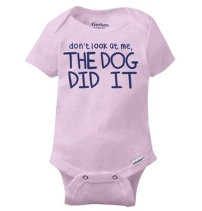 Dog Did It Funny Cute Pet Lover Outfit Gift Newborn Baby Boy Girl Infant Romper - Picture 1 of 12