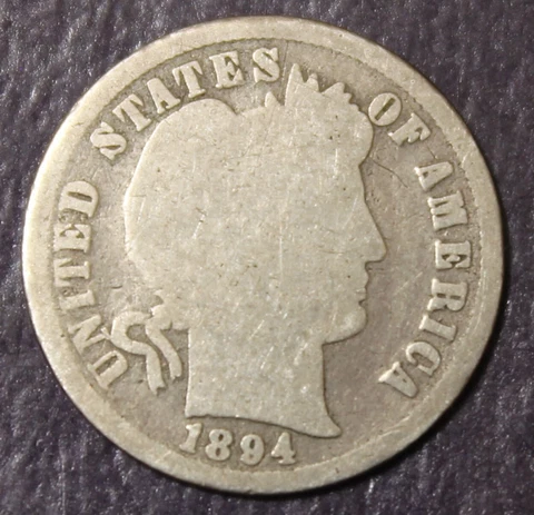 1894 Barber Dime Good......................Lot 9785 Cover
