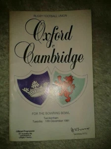 Oxford v Cambridge Rugby Union Bowring Bowl Programme Twickenham 10th Dec 1991. - Picture 1 of 2