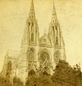 Paris Saint Clothilde Church France Old Stereo Photo 1870 - Foto 1 di 3