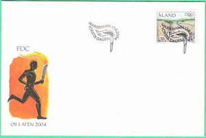 Olympic Athens Athenian Olympic Fire Aland Finland Mint FDC 2004 - Picture 1 of 1