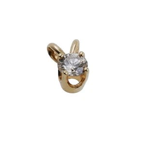 Solitär Brillant Anhänger 585 Gold 14 Kt Gelbgold Wert 490,- - Bild 1 von 6