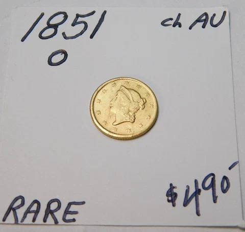 SCARCE 1851 - O CH AU $1.00 U.S. GOLD - FREE SHIPPING! Cover