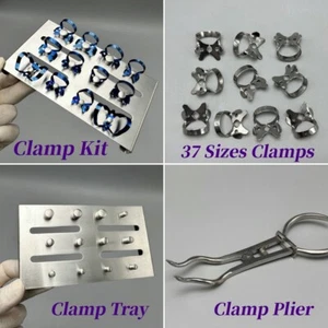 Abrazaderas dentales de goma inoxidable para presa 37 tamaños Delta anillo clip alicate azul kit de abrazadera - Imagen 1 de 62