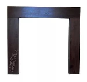 GAS ELECTRIC WALNUT BROWN WOOD MANGO FIREPLACE MANTEL SURROUND SPOTLIGHTS - 52" - Picture 1 of 3