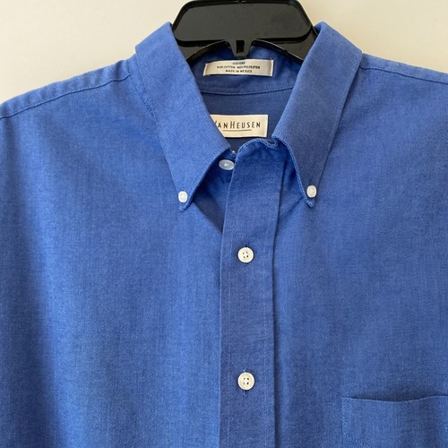 VANS Camicia Van Heu Chambray da uomo 36 37 XXL blu Oxford con bottoni senza rughe