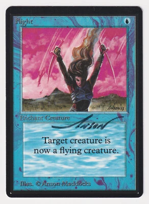 Signed Flight LP Beta Limited Edition Artist Anson Maddocks 1993 WOTC MTG Magic! - Image 1 of 2
