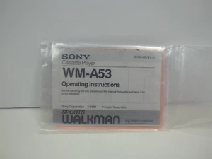 ISTRUZIONI OPERATIVE per Walkman Sony WM-A53. SOLO MANUALE 1989 - Foto 1 di 2