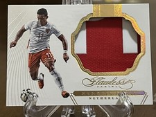 2015-16 PANINI FLAWLES MEMPHIS DEPAY MATCH WORN PATCH /10 NETHERLANDS #P-MD