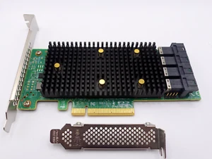 LSI 9400-16i SAS HBA IT Mode (SATA,SAS,NVME) Unraid TrueNAS Proxmox ZFS NO BIOS - Picture 1 of 11